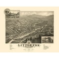 thumbnail image 1 of Historic Panoramic View - Littleton New Hampshire - Poole 1883 - 29.61 x 23 - Vintage Wall Art, 1 of 5