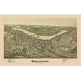 thumbnail image 1 of Historic Panoramic View - Morgantown West Virginia - Fowler 1897 - Vintage Wall Art, 1 of 4