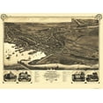 thumbnail image 1 of Historic Panoramic View - Nantucket Massachusetts - Stoner 1881 - 31 x 23 - Vintage Wall Art, 1 of 5