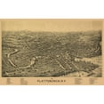 thumbnail image 1 of Historic Panoramic View - Plattsburgh New York - Burleigh 1899 - Vintage Wall Art, 1 of 4