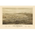 thumbnail image 1 of Historic Panoramic View - Port Townsend Washington - Glover 1878 - 23 x 34.14 - Vintage Wall Art, 1 of 5