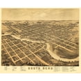 thumbnail image 1 of Historic Panoramic View - South Bend Indiana - Stoner 1874 - Vintage Wall Art, 1 of 4
