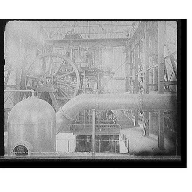 Historic Print, 12,000 H.P. compound pump, Calumet and Hecla stamp mill