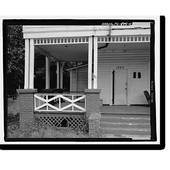 Historic Print, 1805 North Central Avenue (House), Tampa, Hillsborough County, FL - 5, 18" x 24"