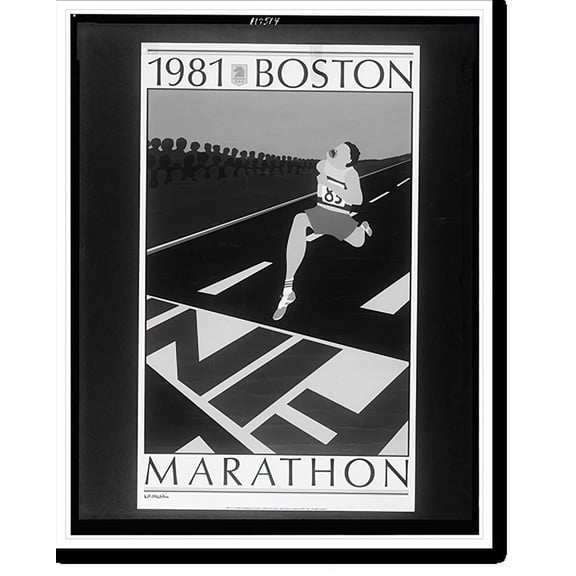 Historic Print, 1981 Boston Marathon.KN Martin., 18" x 24"
