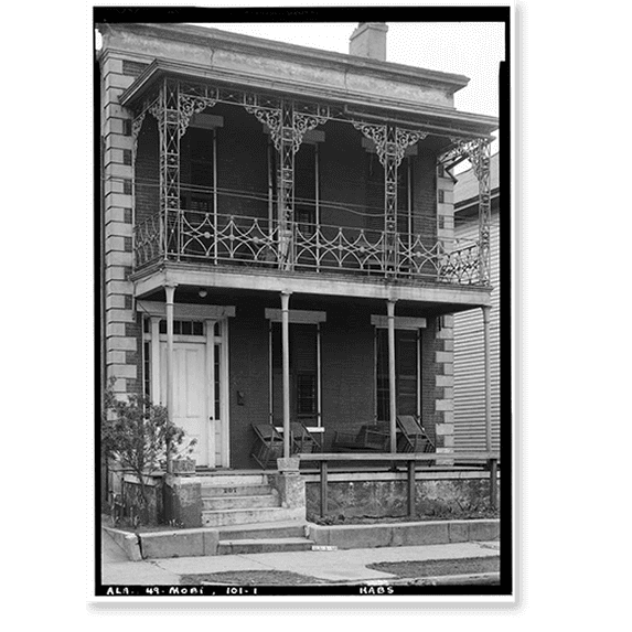 Historic Print, 207 South Conception Street (House), Mobile, Mobile County, AL, 18" x 24"