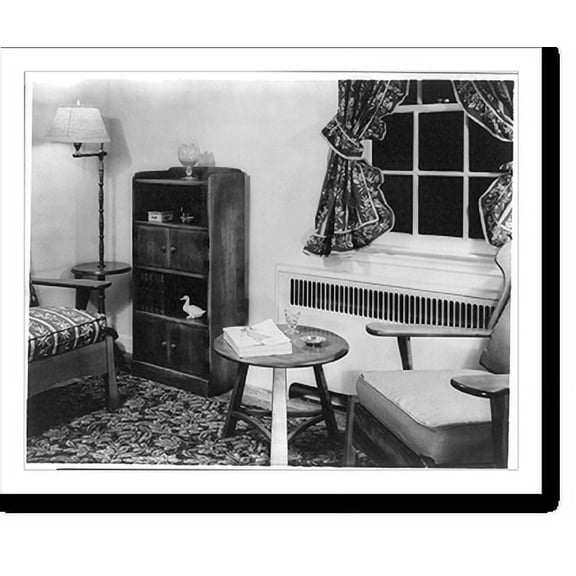 Historic Print, [$2500 model home built at the New York World's Fair; 1939: Corner of living room], 16" x 20"