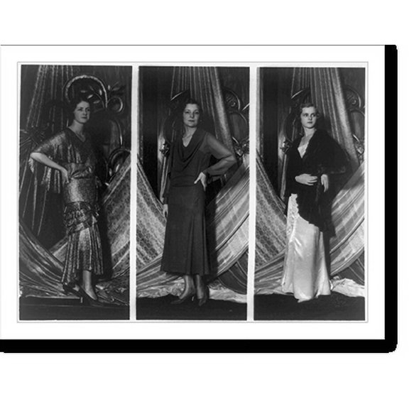 Historic Print, [3 women modelling gowns], 18" x 24"