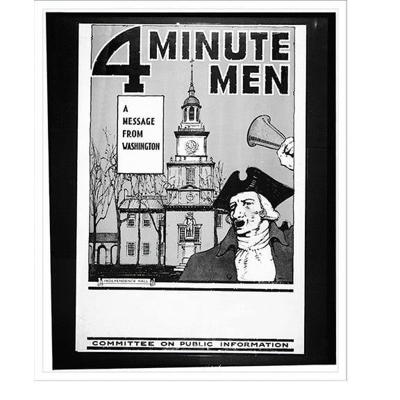 Historic Print, 4 Minute men. A message from Washington.H. Devit Welsh., 16" x 20"