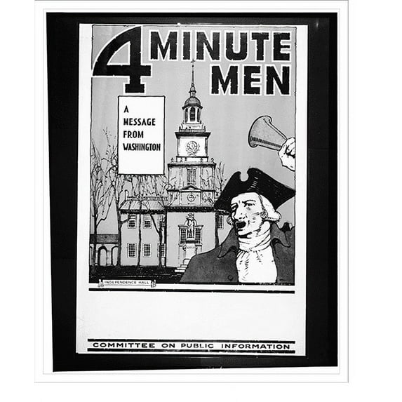 Historic Print, 4 Minute men. A message from Washington.H. Devit Welsh., 18" x 24"