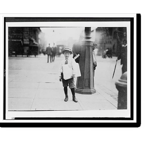 Historic Print, 6 yr. old Earle Holt (or Hope), 712 H St., S.W., Washington, D.C., sells papers for a neighbor boy. When I met him, within an hour he had forgotten that I had photograph...18" x 24"