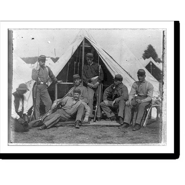 Historic Print, 7th New York State Militia, Camp Cameron, D.C., 16" x