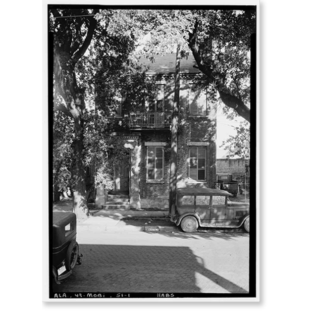 Historic Print, 8 North Hamilton Street (House), Mobile, Mobile County