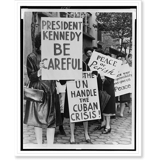 Historic Print, 800 women strikers for peace on 47 St near the UN Bldg.World Telegram & Sun photo by Phil Stanziola., 16" x 20"