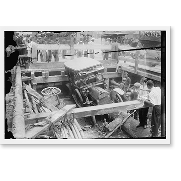 Historic Print, 9/7/15, Taxi in subway on 7th Ave., 18" x 24"