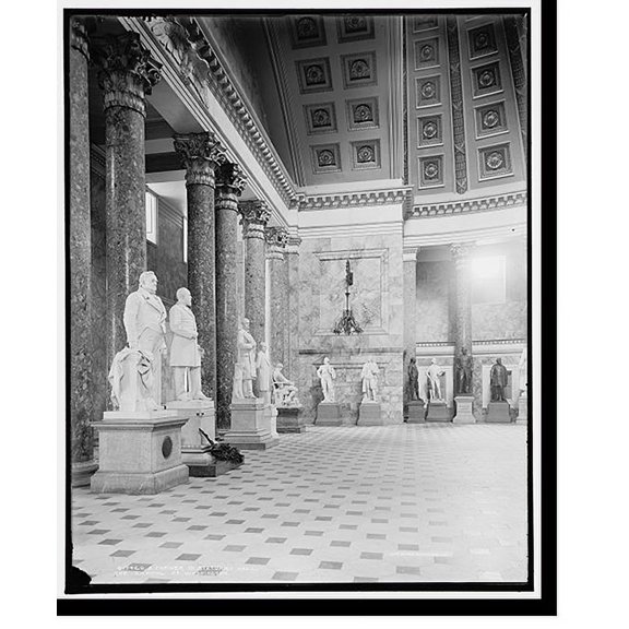 Historic Print, A Corner in Statuary Hall, Capitol at Washington, 16" x 20"