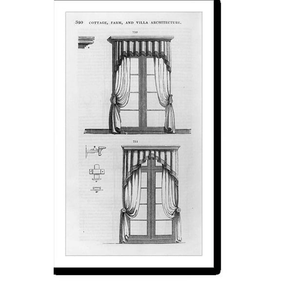 Historic Print, A Gothic curtain and cornice, 16" x 20"