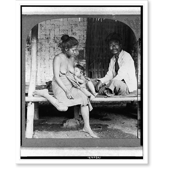 Historic Print, A Javanese family at Tasik Malaya, Java, 16" x 20"