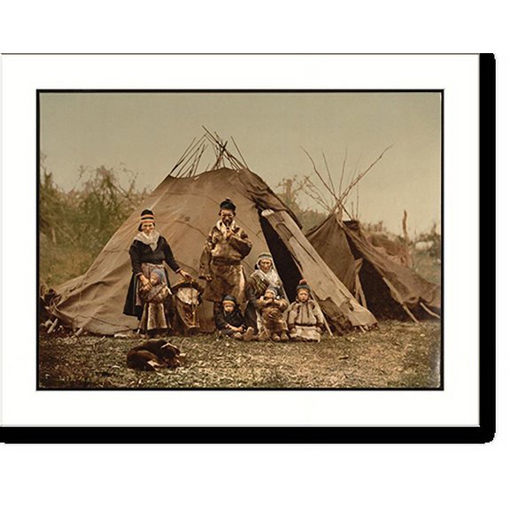Historic Print, A Lapp family Norway, 16" x 20"