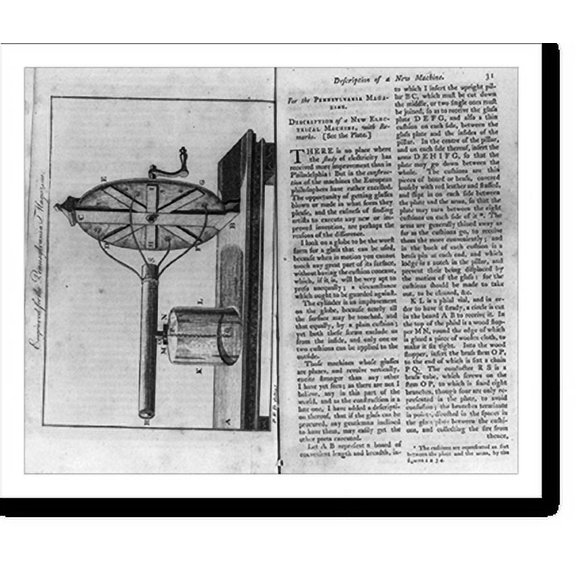 Historic Print, A New electrical machine, 18" x 24"