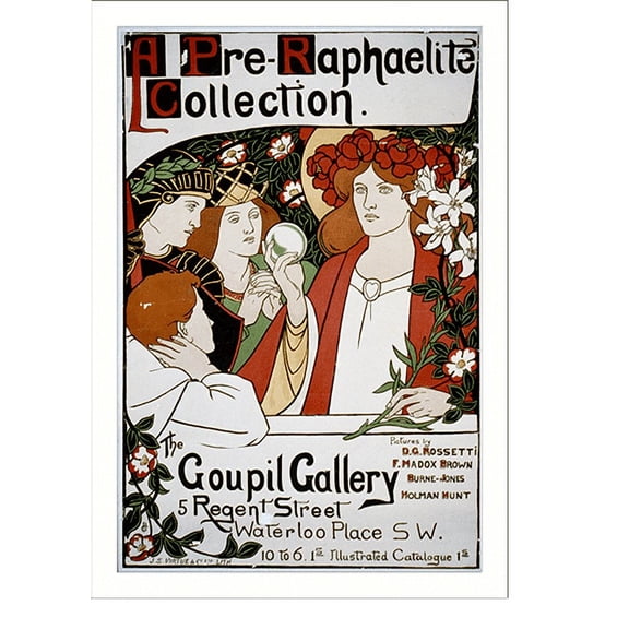 Historic Print, A Pre-Raphaelite collection.GR., 18" x 24"