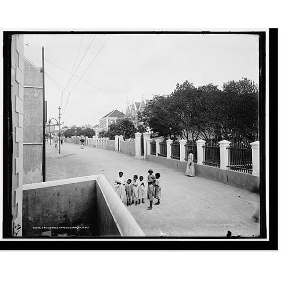 Historic Print, A Residence street, Curacao, D.W.I., 16" x 20"