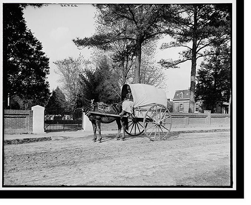 Historic Print, [A Virginia vegetable cart], 16" x 20"