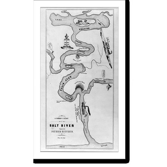 Historic Print, A correct chart of Salt River, 16" x 20"