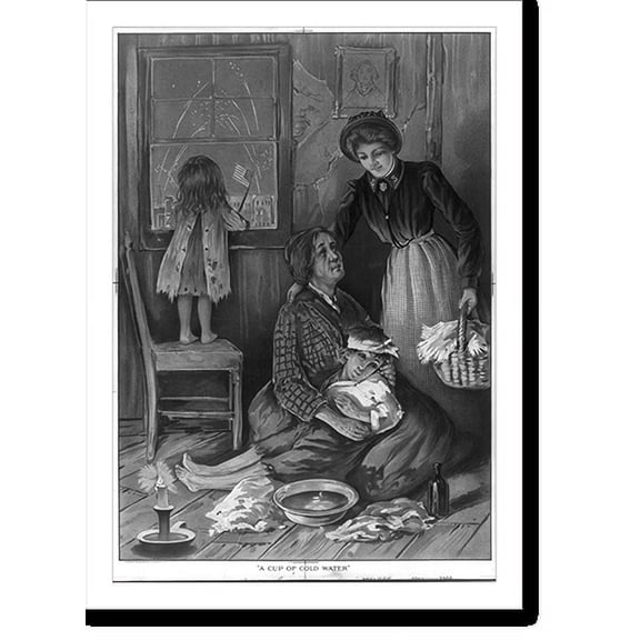 Historic Print, A cup of cold water, 16" x 20"