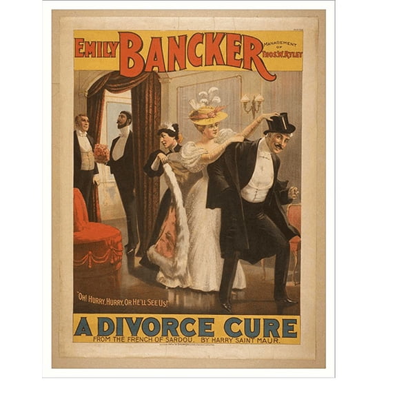 Historic Print, A divorce cure from the French of Sardou by Harry Saint Maur., 18" x 24"