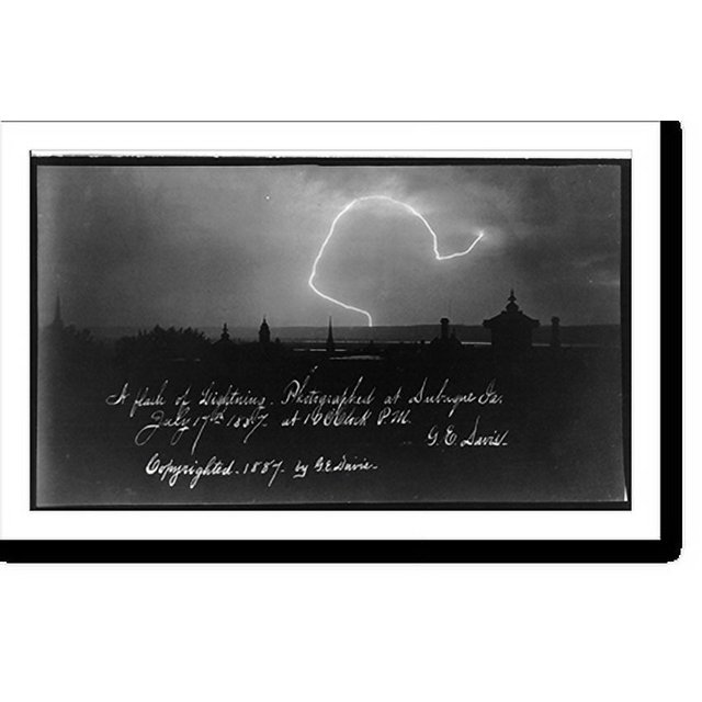 Historic Print, A flash of lightning. Photographed at Dubuque, Iowa