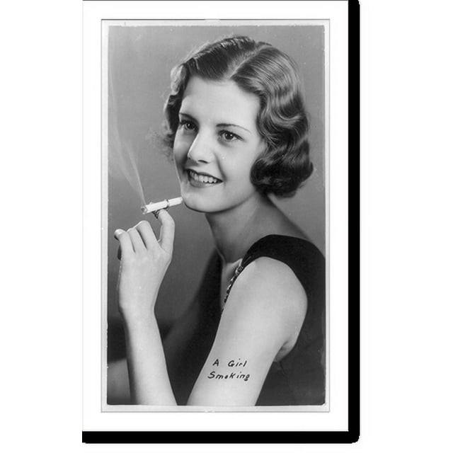 Historic Print, A girl smoking, 16" x 20"