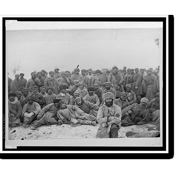 Historic Print, A group of hard-labor convicts (common criminals) in Siberia, 16" x 20"