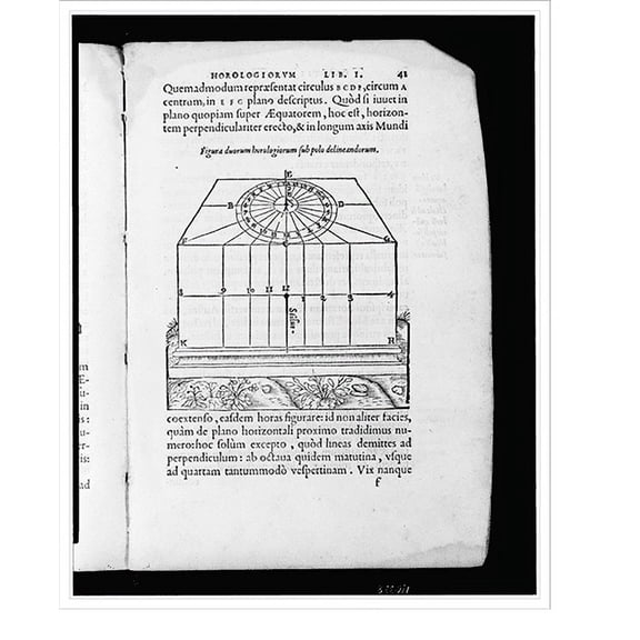 Historic Print, [A horizontal sundial], 16" x 20"