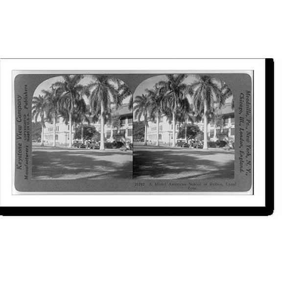 Historic Print, A model American school in Balboa, Canal Zone, 18" x 24"