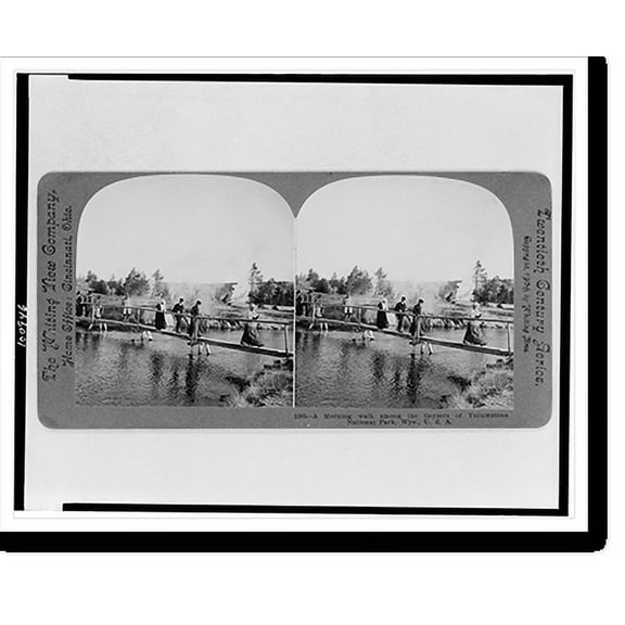 Historic Print, A morning walk among the geysers of Yellowstone National Park, Wyo., U.S.A., 18" x 24"