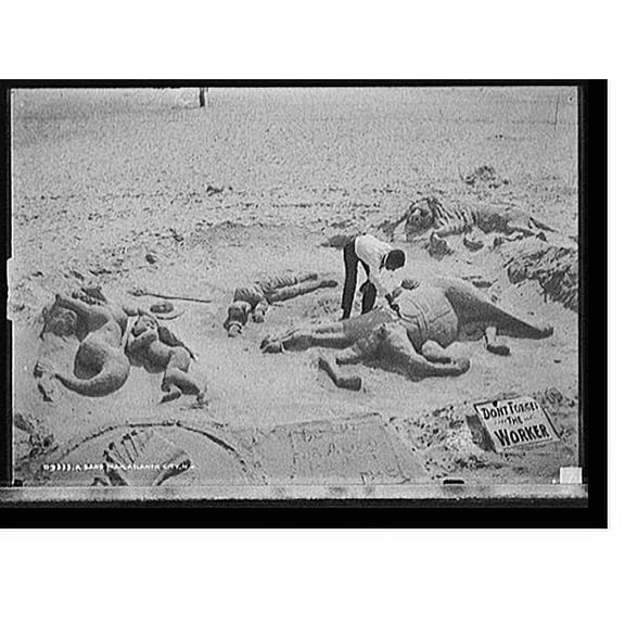 Historic Print, A sand man, Atlantic City, 16" x 20"