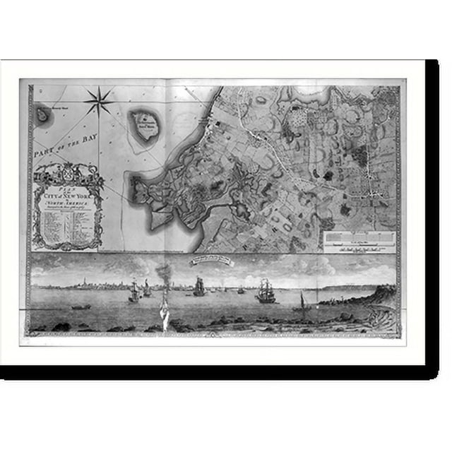 Historic Print, A south west view of the city of New York, taken from