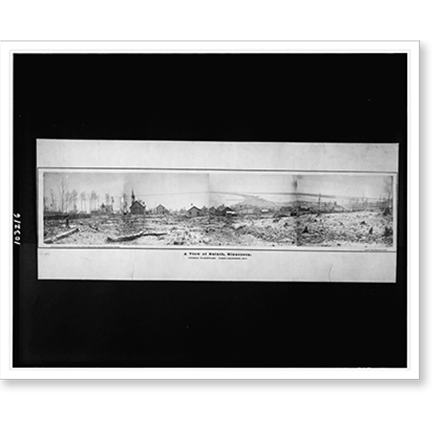 Historic Print, A view of Duluth, Minnesota; looking waterward; taken
