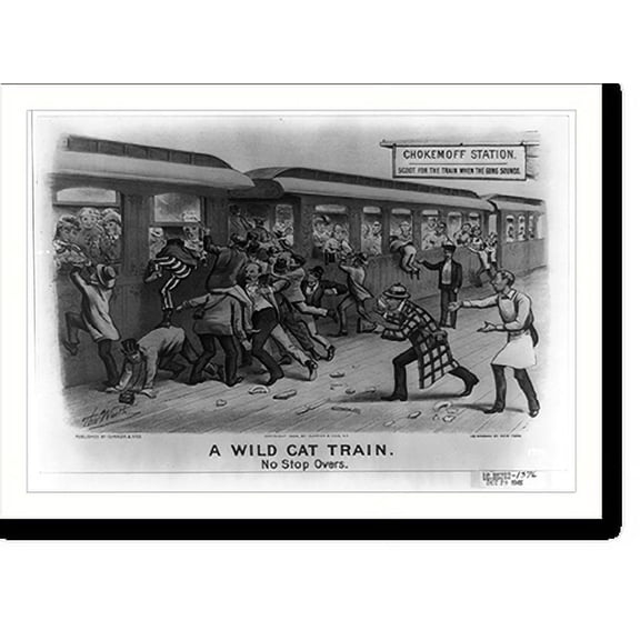 Historic Print, A wild cat train: no stop overs.Tho. Worth., 18" x 24"