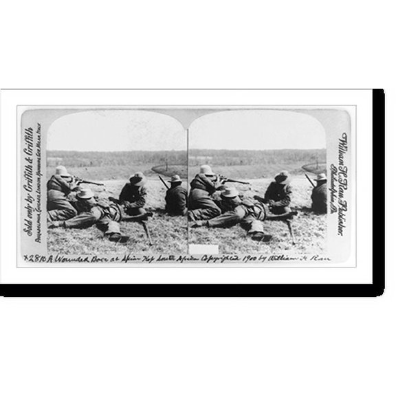 Historic Print, A wounded Boer at Spion Kop, South Africa, 18" x 24"