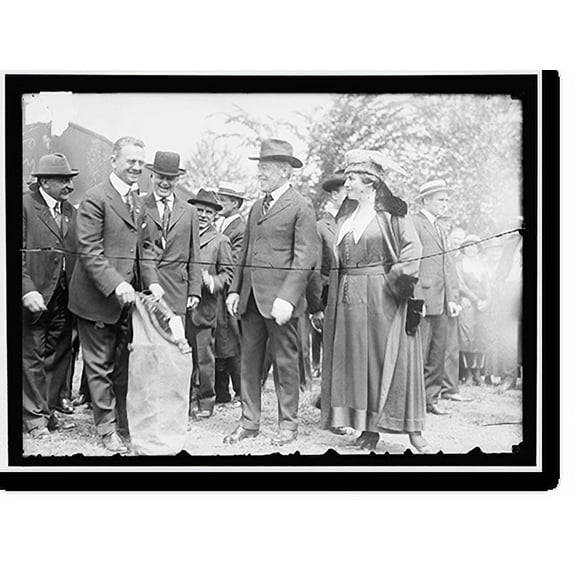 Historic Print, AIR MAIL. INAUGURATION OF SERVICE, POLO FIELD. START OF 1ST CONTINUOUSLY SCHEDULED SERVICE. CURTISS JN-46-H PLANE. PRESIDENT AND MRS. WILSON, 18" x 24"