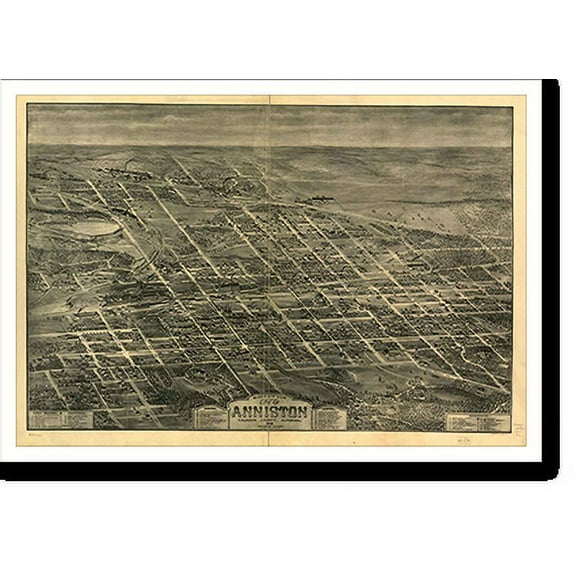 Historic Print, AL Anniston 1903 MAP, 16" x 20"