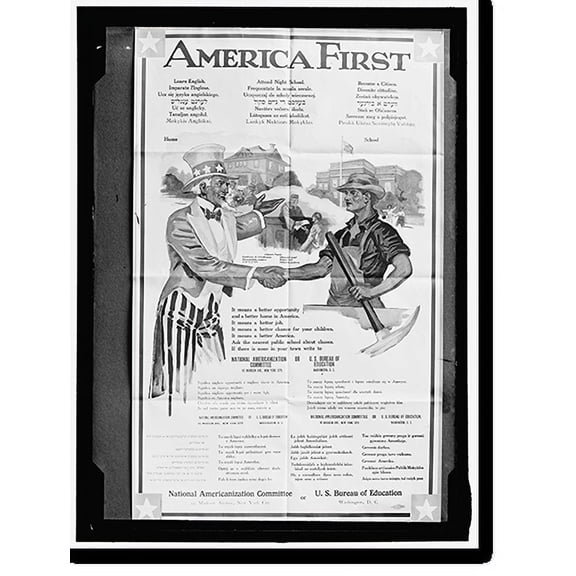 Historic Print, AMERICA FIRST POSTER, 16" x 20"