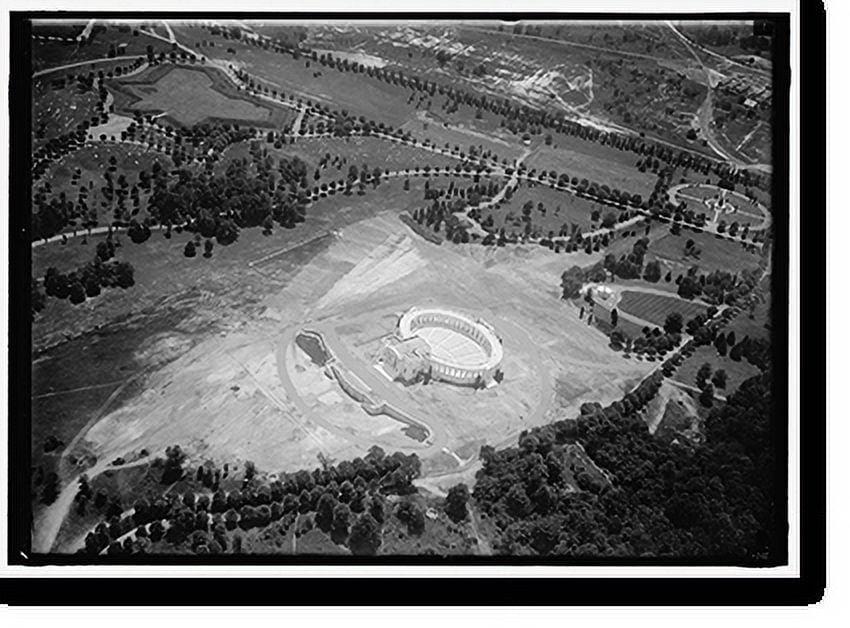 Historic Print, ARLINGTON NATIONAL CEMETERY. VIEWS OF ARLINGTON FROM THE AIR, CENTERING THE ...