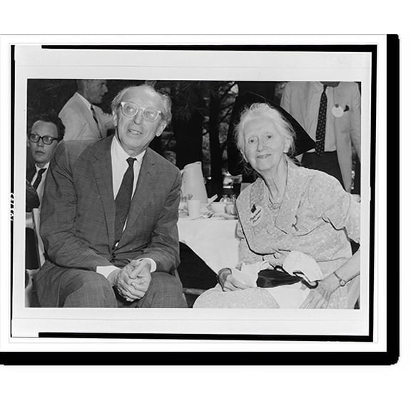 Historic Print, [Aaron Copland and Marianne Moore, seated, three-quarter length, at table].Bernice B. Perry, Wilton, New Hampshire., 18" x 24"