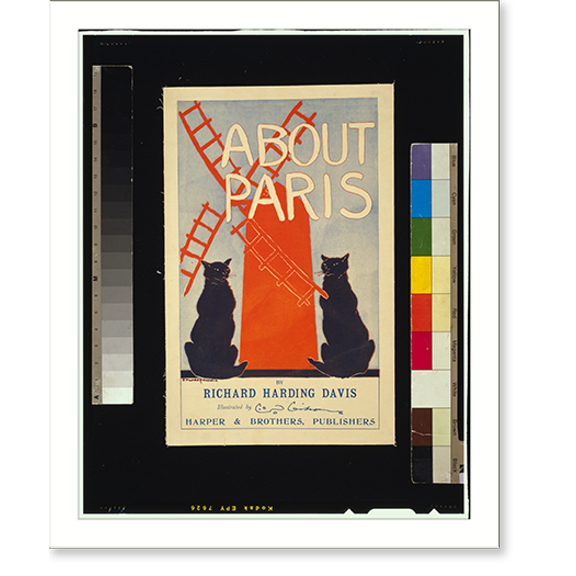 Historic Print, About Paris, by Richard Harding Davis, illustrated by O.D. Gibson.Edward Penfield., 16" x 20"