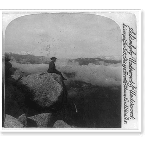 Historic Print, Above the clouds on Eagle Peak Yosemite Valley California U.S.A., 18" x 24"