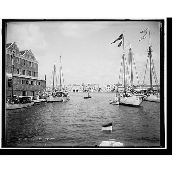 Historic Print, Across St. Anne Bay [i.e. Sint Anna Bay], Curacao, D.W.I., 16" x 20"