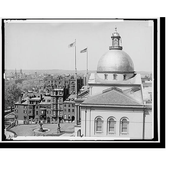 Historic Print, Across the Common, Boston, Mass., 18" x 24"